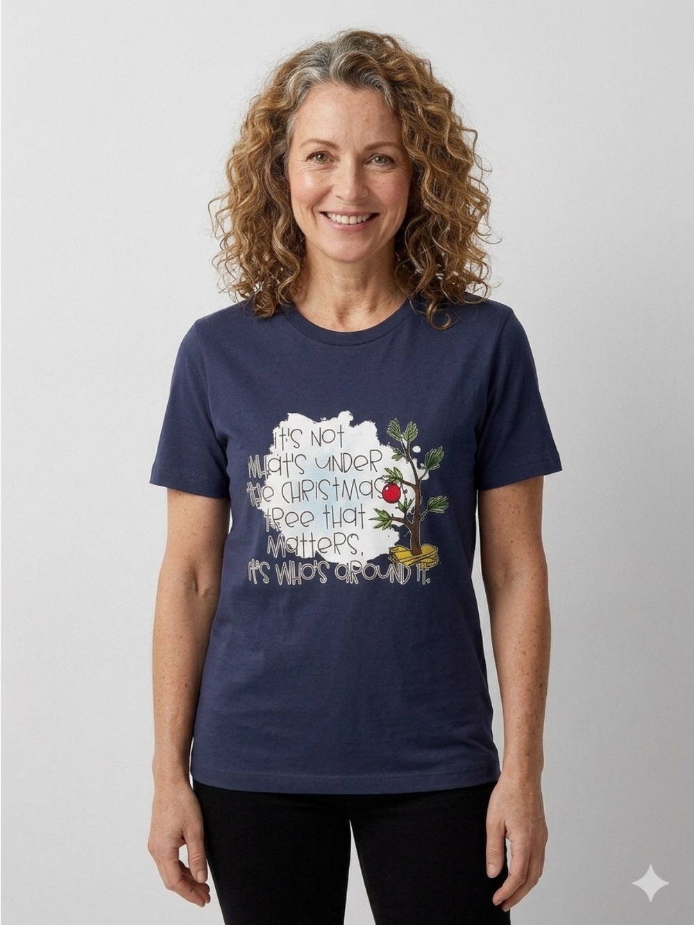 Bella Canvas Navy Blue Christmas Graphic Tee